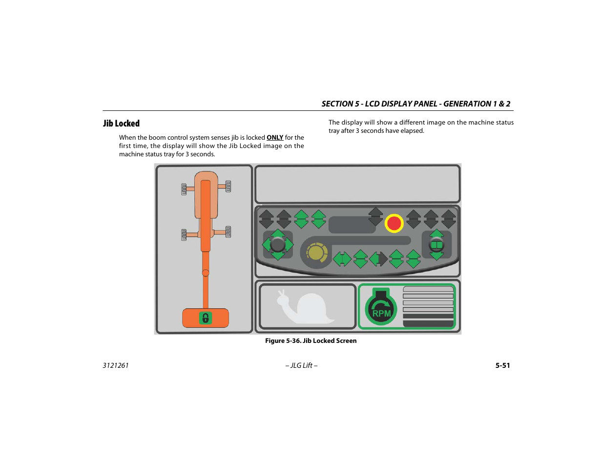 Jib locked, Jib locked -51, Jib locked screen -51 | JLG 1500SJ Operator Manual User Manual | Page 147 / 192