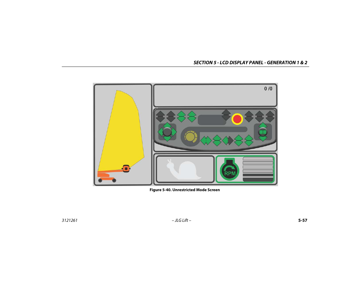 Unrestricted mode screen -57 | JLG 1500SJ Operator Manual User Manual | Page 153 / 192