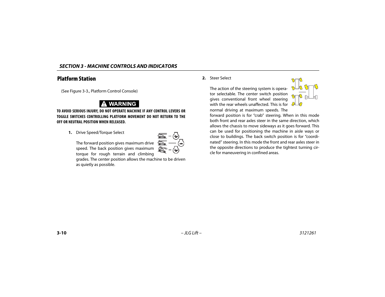 Platform station, Platform station -10 | JLG 1500SJ Operator Manual User Manual | Page 54 / 192