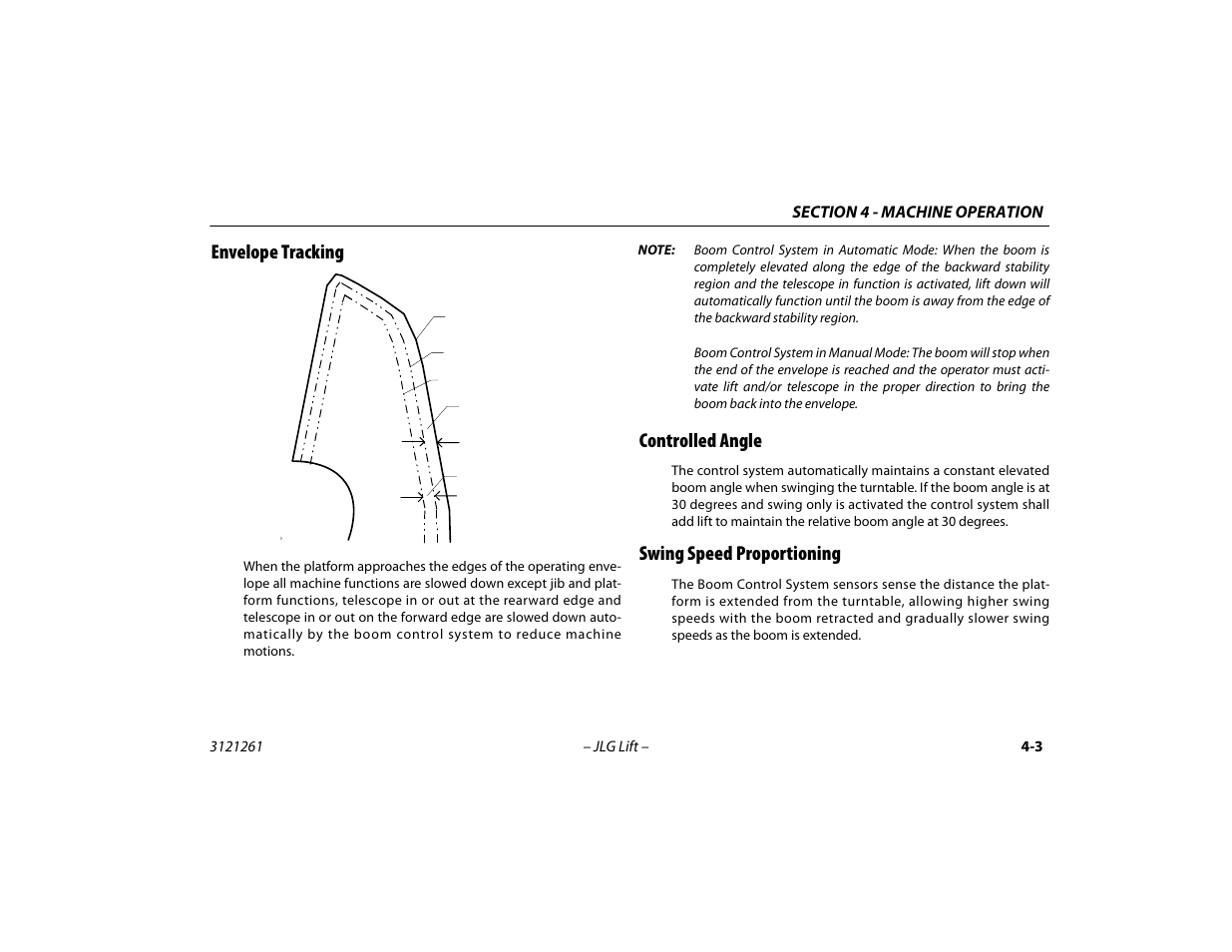 Envelope tracking, Controlled angle, Swing speed proportioning | JLG 1500SJ Operator Manual User Manual | Page 69 / 192