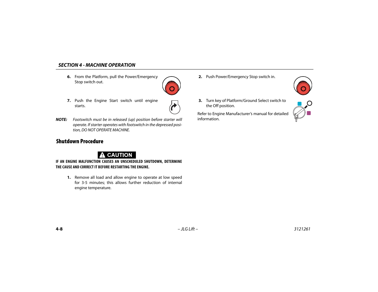Shutdown procedure, Shutdown procedure -8 | JLG 1500SJ Operator Manual User Manual | Page 74 / 192