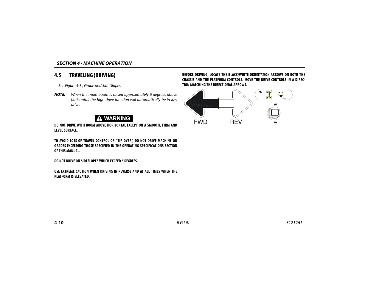 5 traveling (driving), Traveling (driving) -10 | JLG 1500SJ Operator Manual User Manual | Page 76 / 192