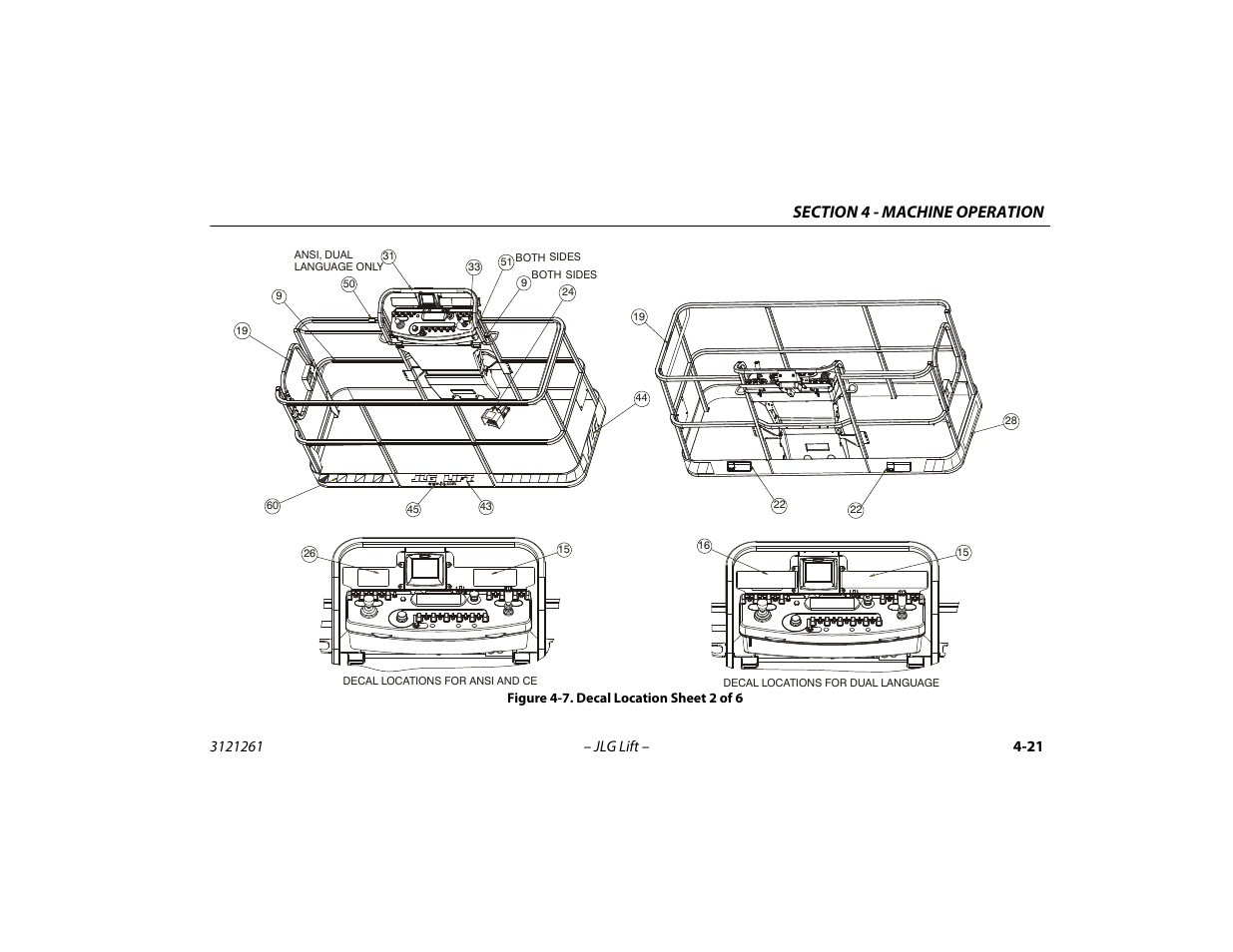 Decal location sheet 2 of 6 -21 | JLG 1500SJ Operator Manual User Manual | Page 87 / 192