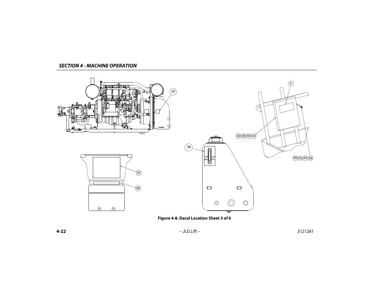 Decal location sheet 3 of 6 -22 | JLG 1500SJ Operator Manual User Manual | Page 88 / 192
