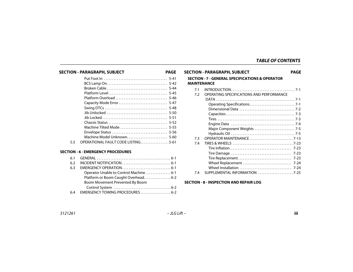 JLG 1500SJ Operator Manual User Manual | Page 9 / 192