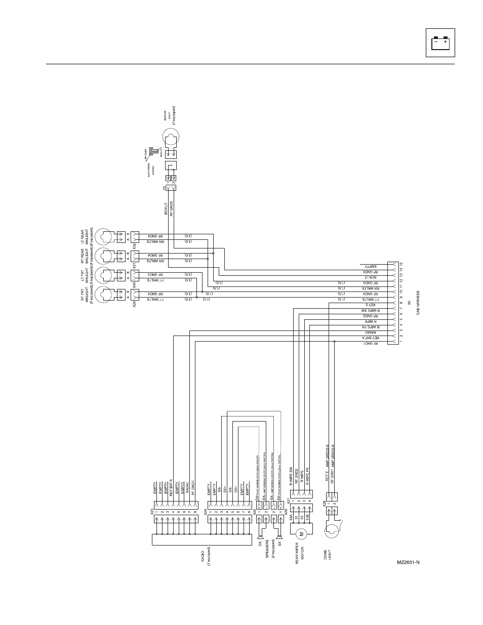 2 cabin roof harness electrical schematic, Cabin roof harness electrical schematic | JLG 4013PS Service Manual User Manual | Page 155 / 236