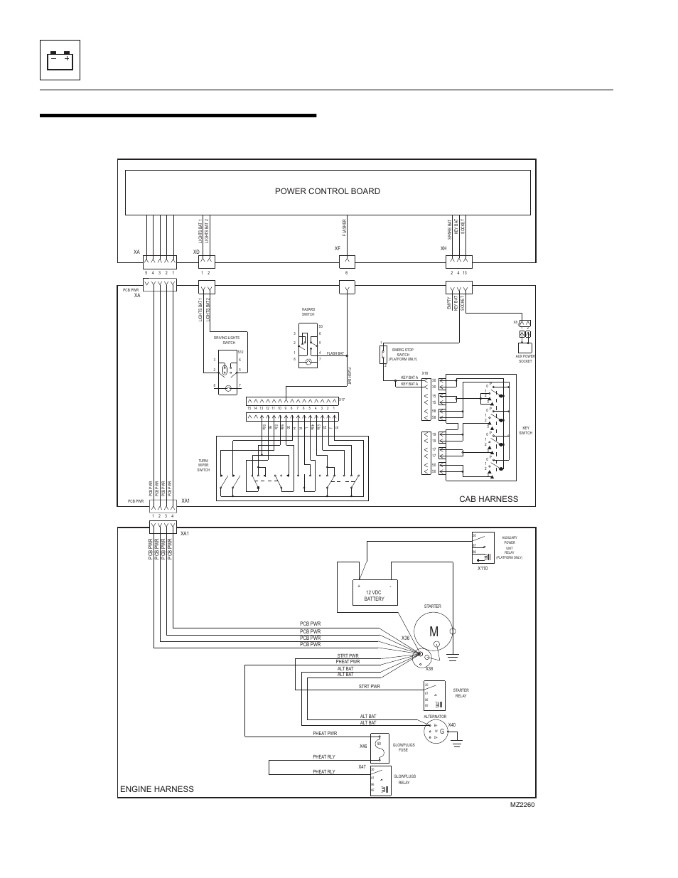 8 circuit breakdowns, 1 constant power circuit from battery, Circuit breakdowns | Constant power circuit from battery, Electrical system, Power control board, Engine harness cab harness | JLG 4013PS Service Manual User Manual | Page 162 / 236