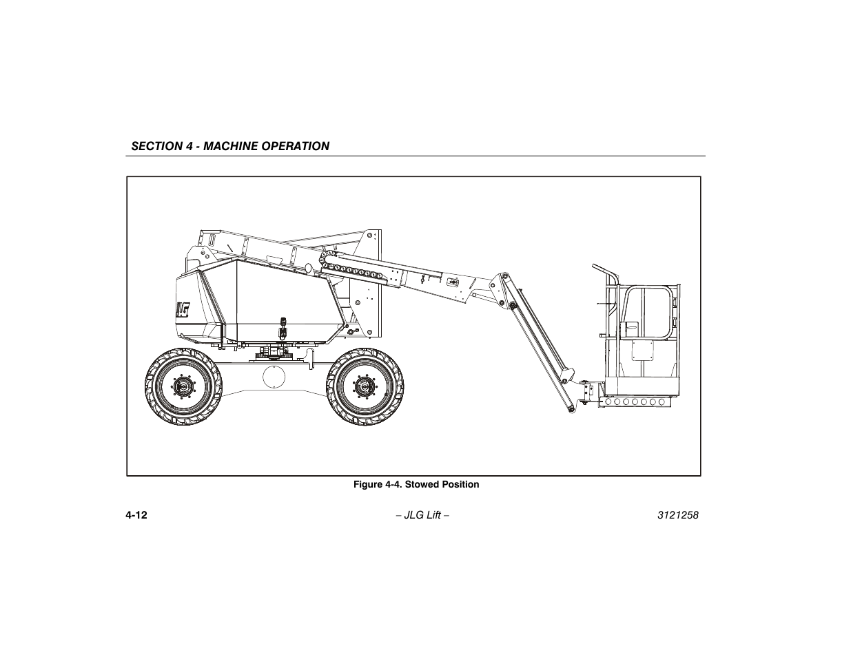 Stowed position -12 | JLG 340AJ Operator Manual User Manual | Page 60 / 106