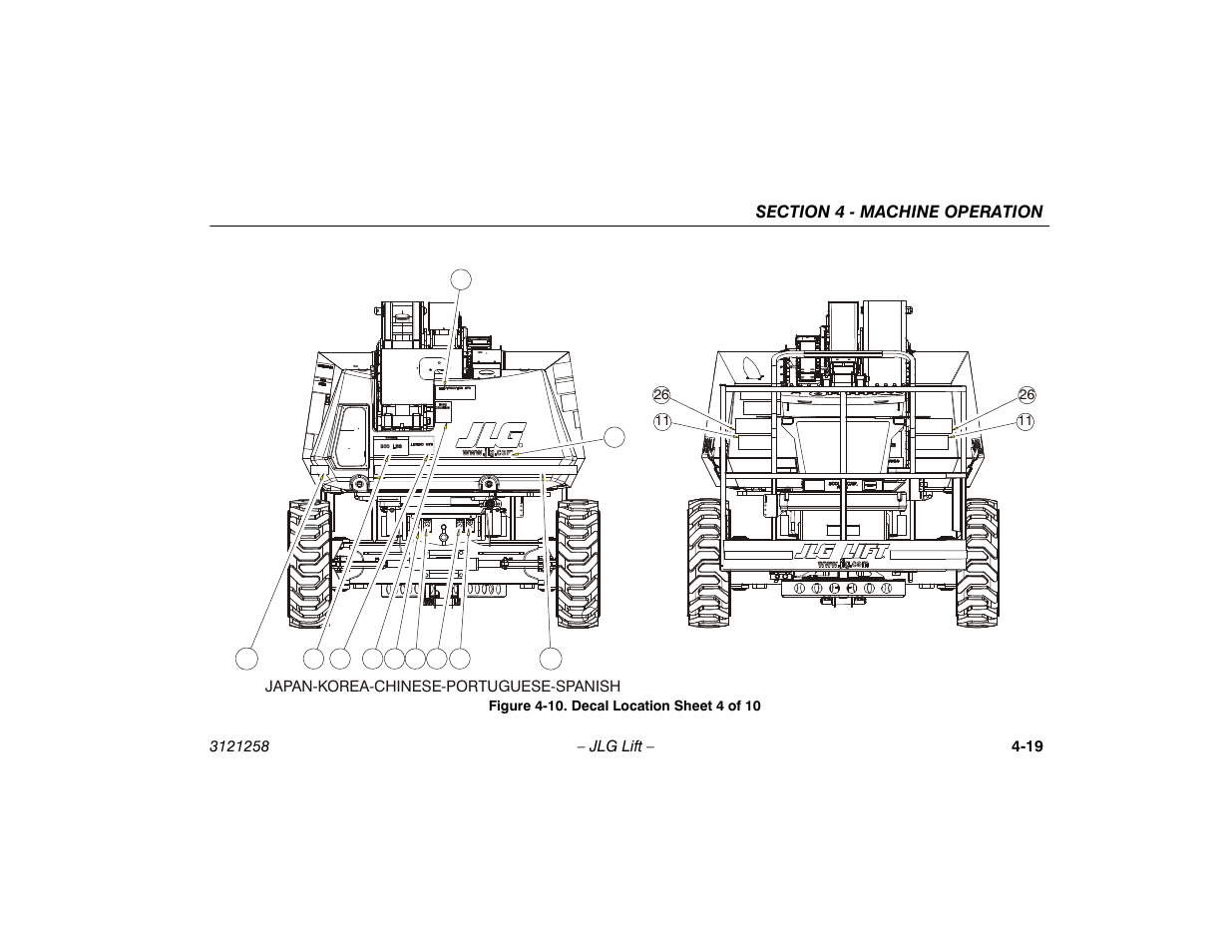 10. decal location sheet 4 of 10 -19 | JLG 340AJ Operator Manual User Manual | Page 67 / 106