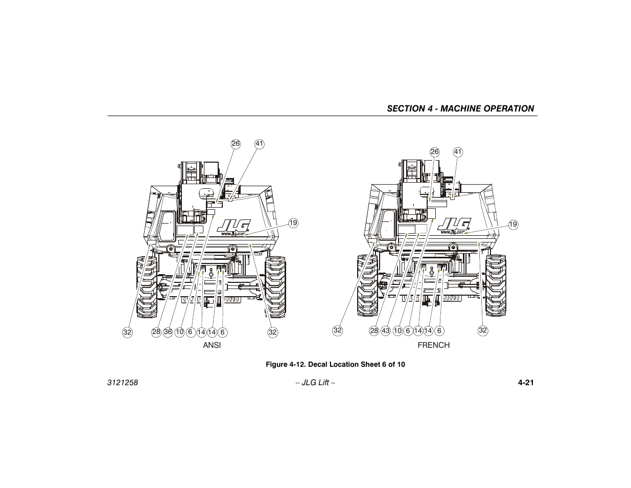 12. decal location sheet 6 of 10 -21 | JLG 340AJ Operator Manual User Manual | Page 69 / 106