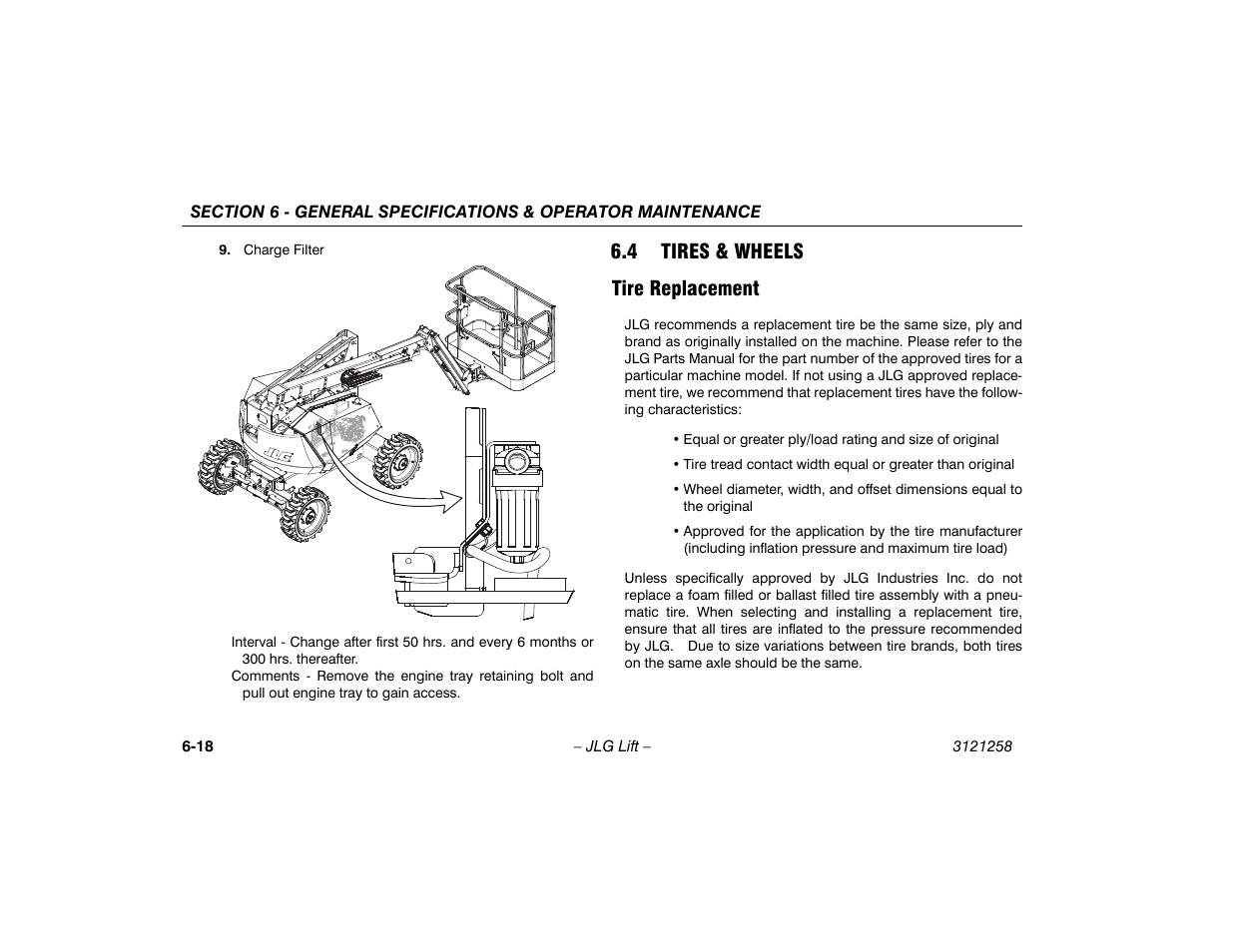 4 tires & wheels, Tire replacement, 4 tires & wheels -18 | Tire replacement -18, 4 tires & wheels tire replacement | JLG 340AJ Operator Manual User Manual | Page 98 / 106