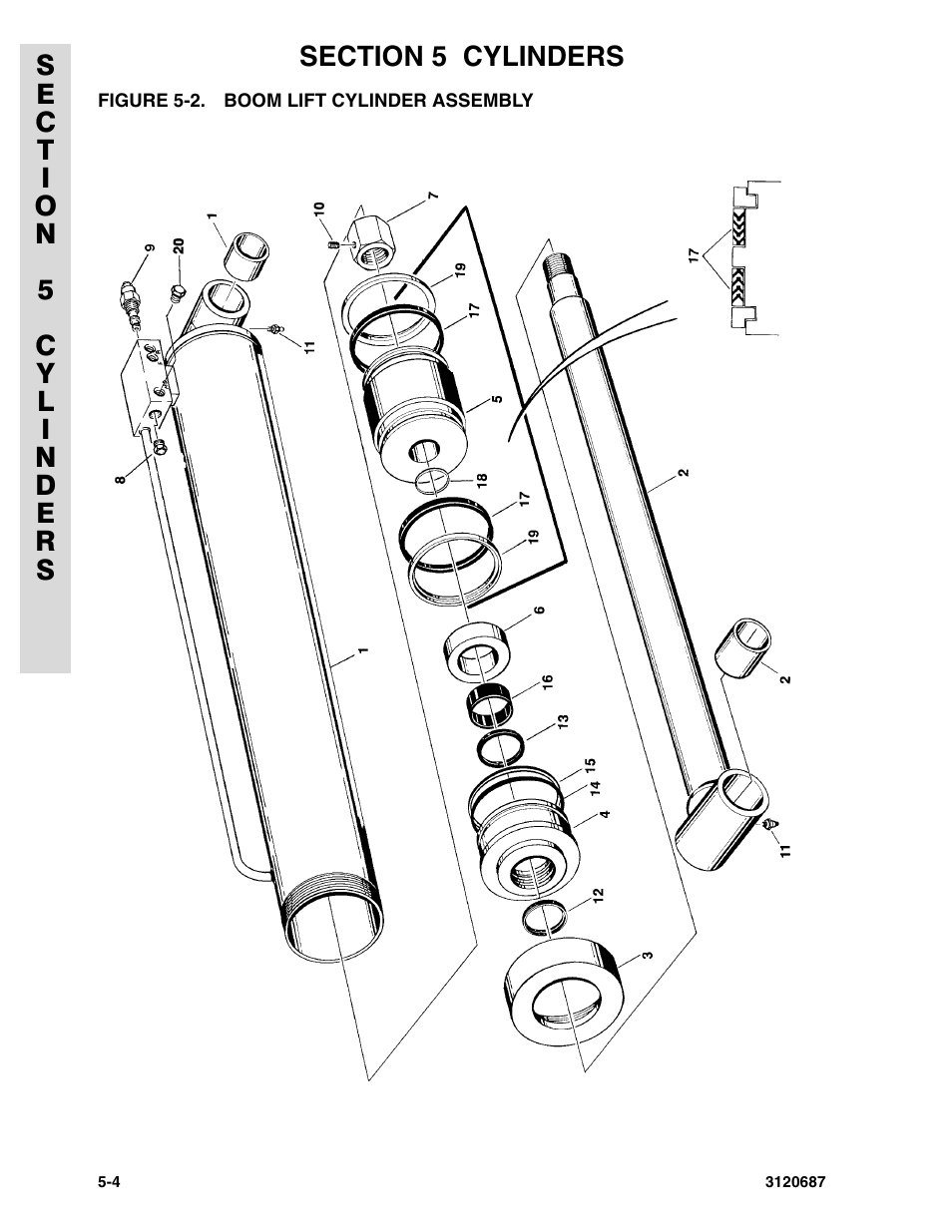 Figure 5-2. boom lift cylinder assembly | JLG 120HX ANSI Parts Manual User Manual | Page 142 / 210