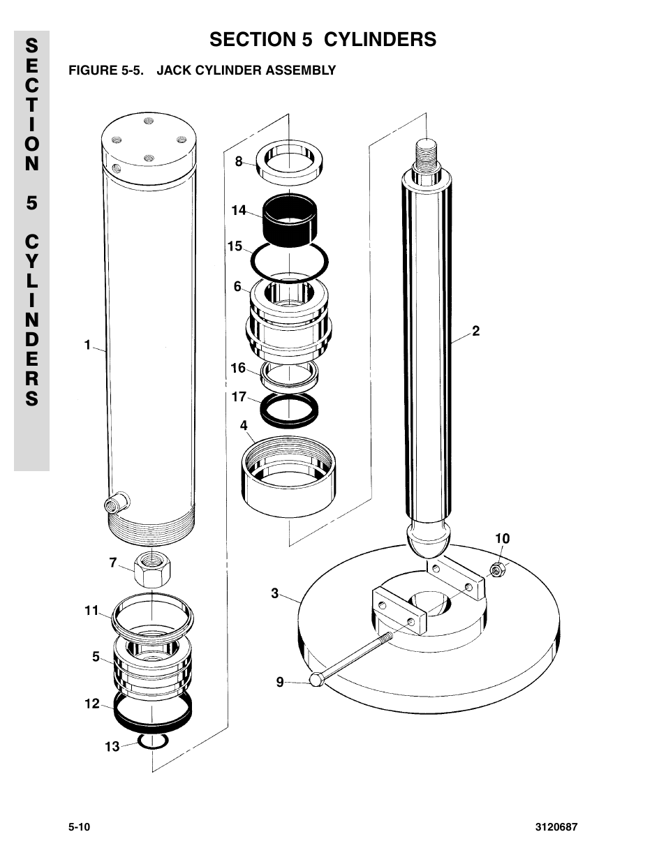 Figure 5-5. jack cylinder assembly | JLG 120HX ANSI Parts Manual User Manual | Page 148 / 210