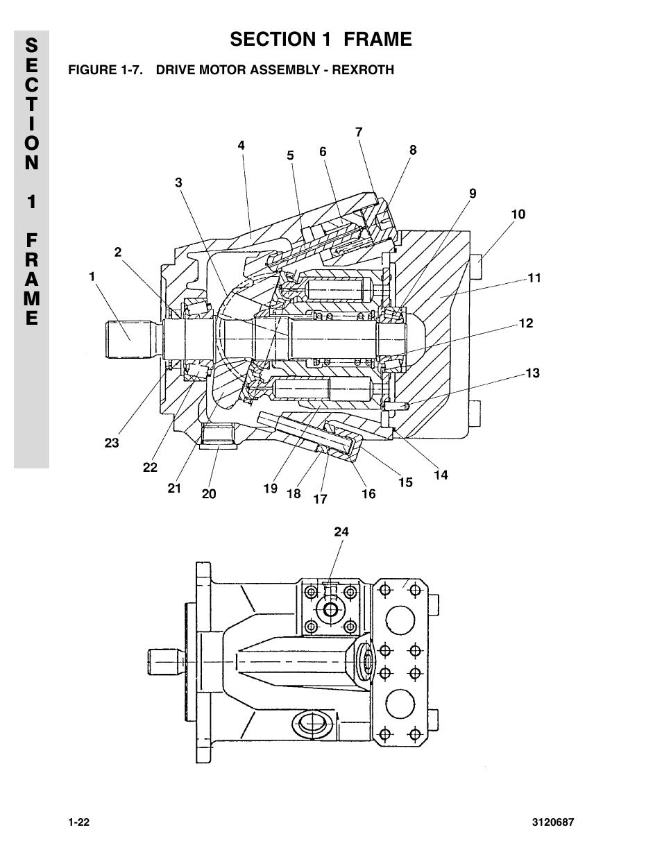 Figure 1-7. drive motor assembly - rexroth | JLG 120HX ANSI Parts Manual User Manual | Page 28 / 210