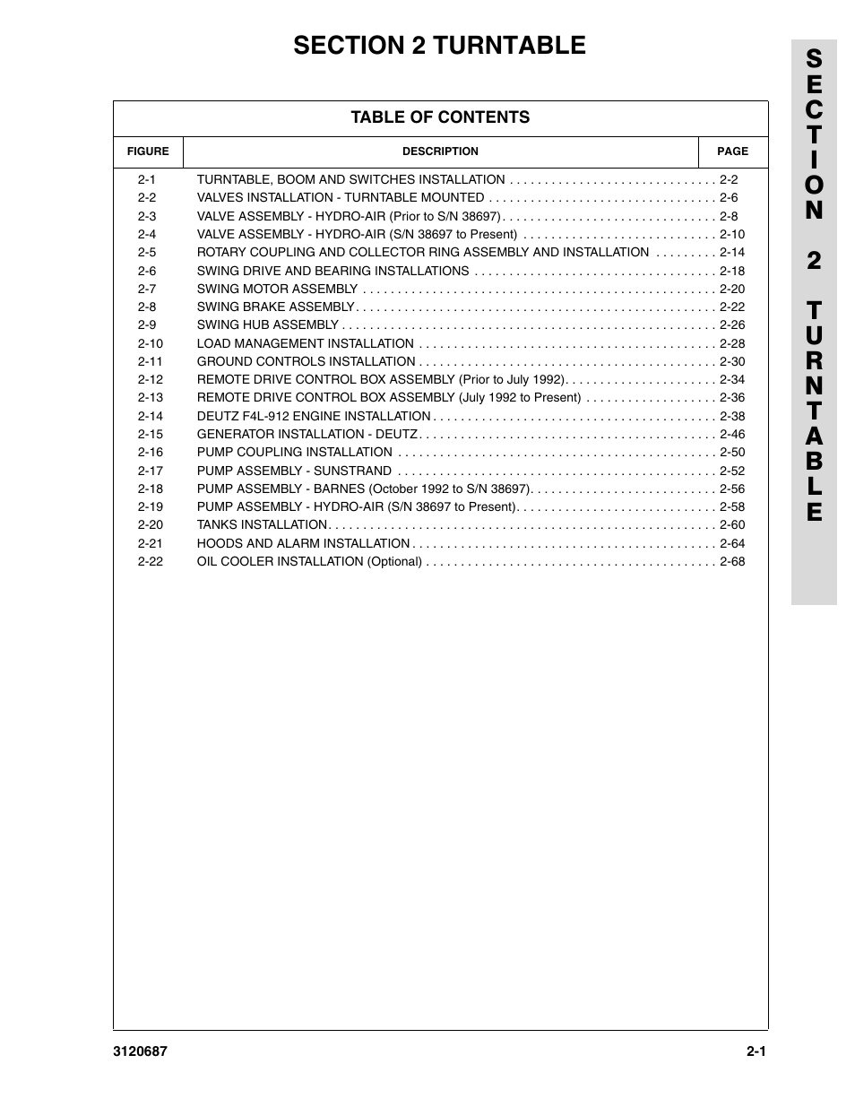 Section 2 turntable, Section 2 - turntable -1 | JLG 120HX ANSI Parts Manual User Manual | Page 33 / 210