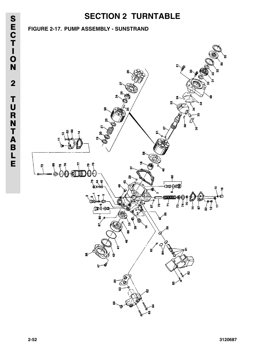 Figure 2-17. pump assembly - sunstrand | JLG 120HX ANSI Parts Manual User Manual | Page 84 / 210