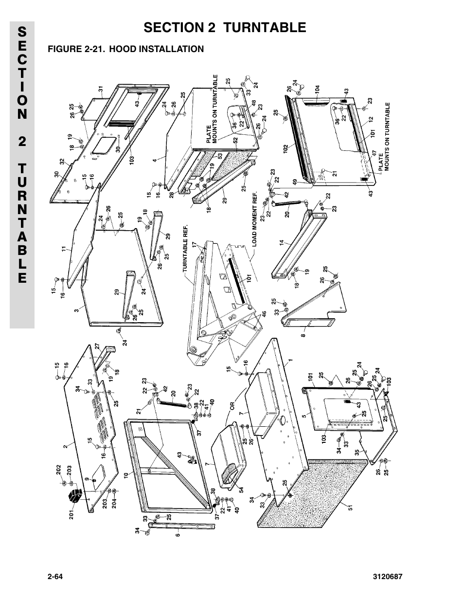 Figure 2-21. hood installation | JLG 120HX ANSI Parts Manual User Manual | Page 96 / 210