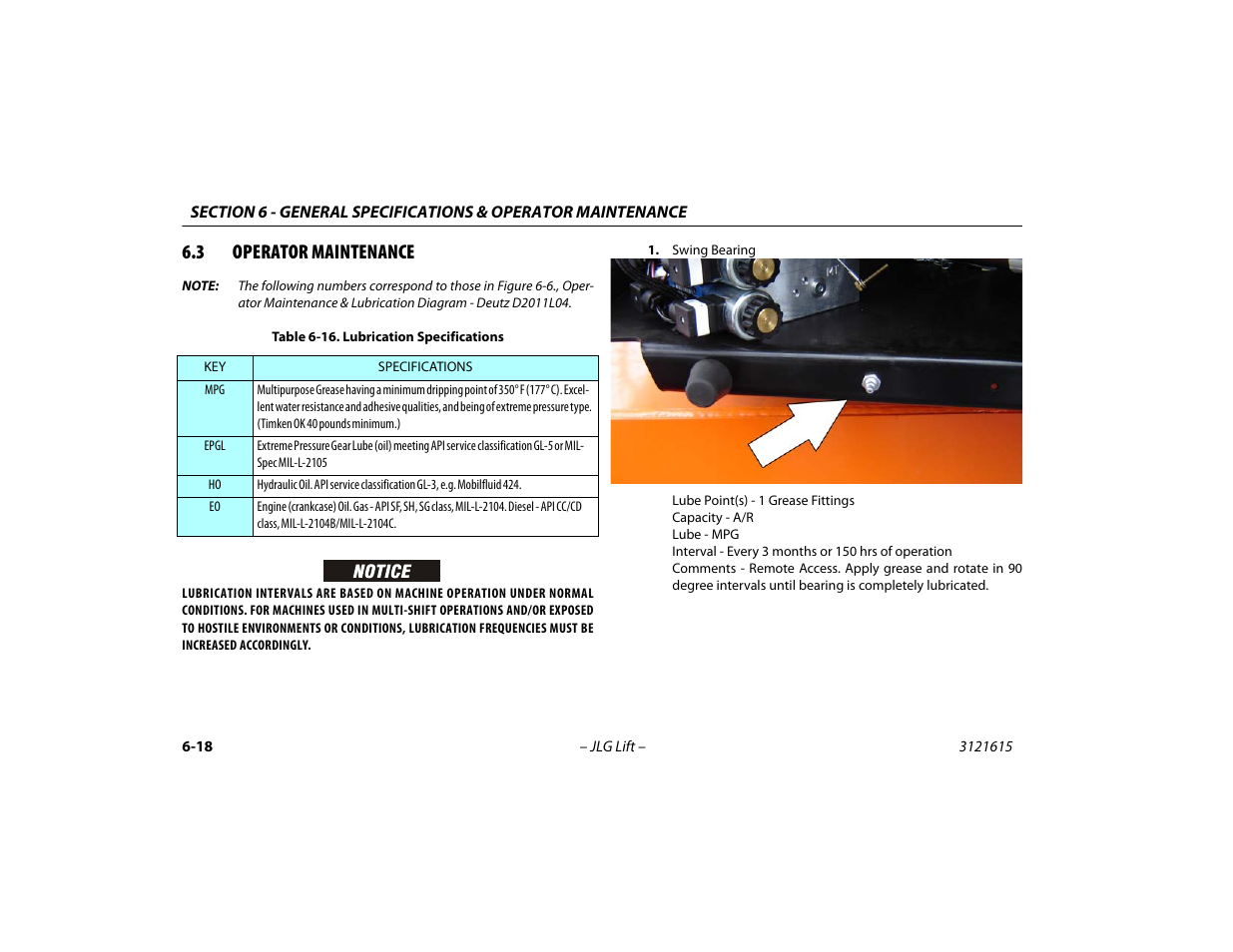 3 operator maintenance, Operator maintenance -18, Lubrication specifications -18 | JLG 600A_AJ Operator Manual User Manual | Page 118 / 138