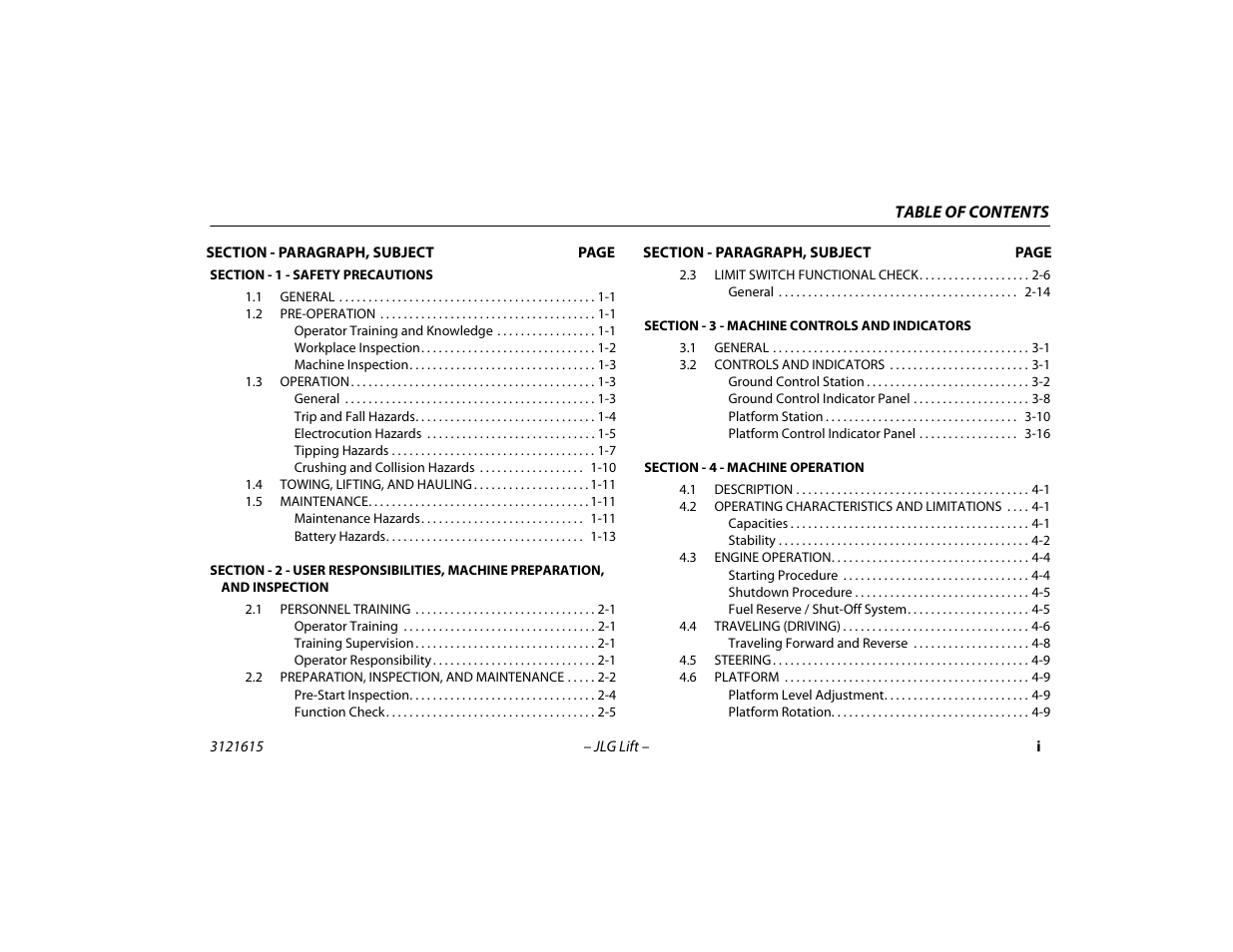 JLG 600A_AJ Operator Manual User Manual | Page 7 / 138