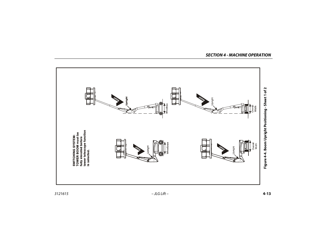 Boom upright positioning - sheet 1 of 2 -13 | JLG 600A_AJ Operator Manual User Manual | Page 77 / 138