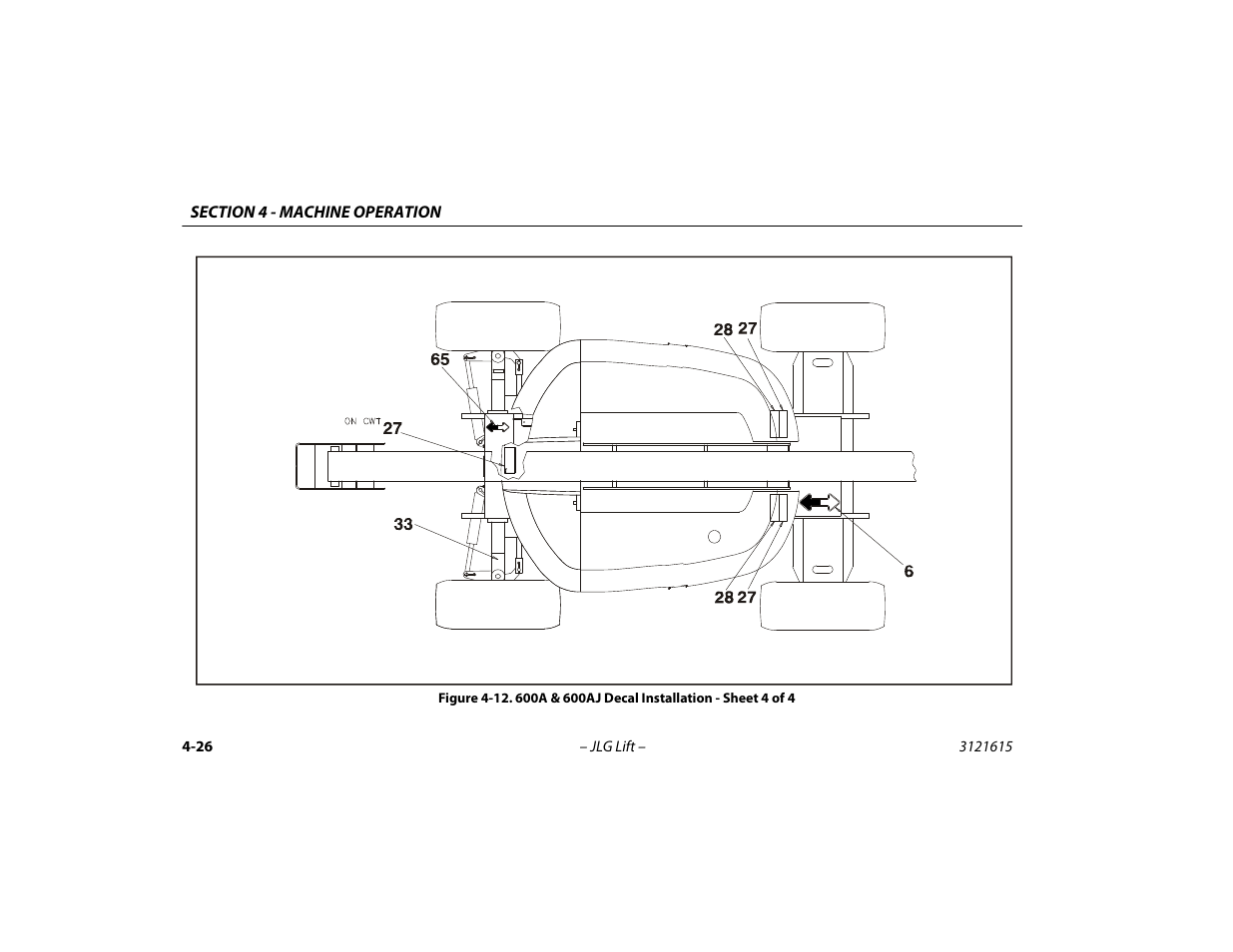 600a & 600aj decal installation - sheet 4 of 4 -26 | JLG 600A_AJ Operator Manual User Manual | Page 90 / 138
