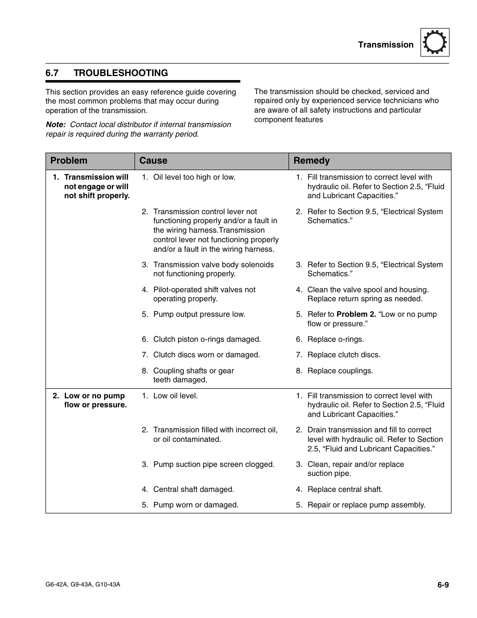 7 troubleshooting, Troubleshooting | JLG G6-42A Service Manual User Manual | Page 109 / 206