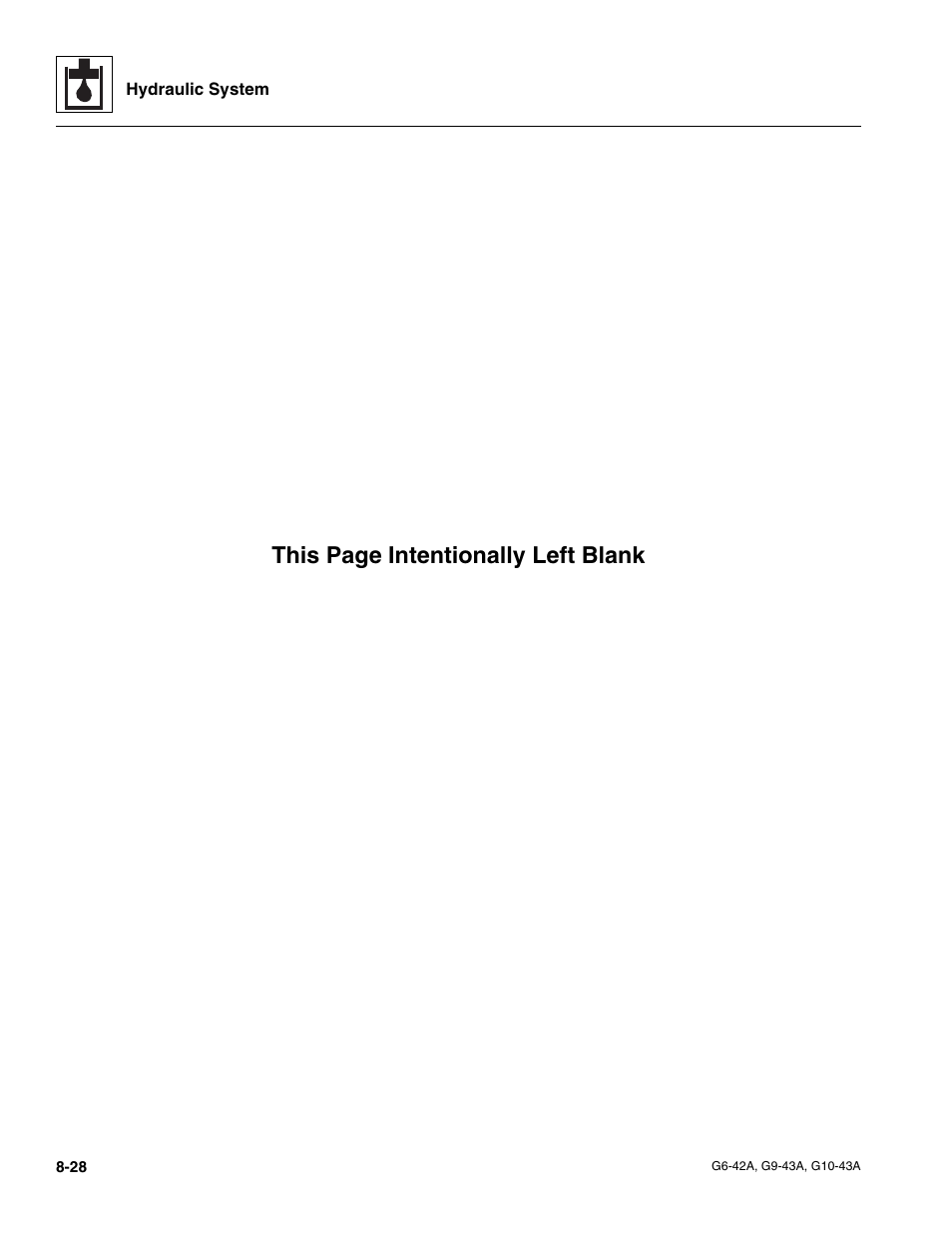 This page intentionally left blank | JLG G6-42A Service Manual User Manual | Page 156 / 206