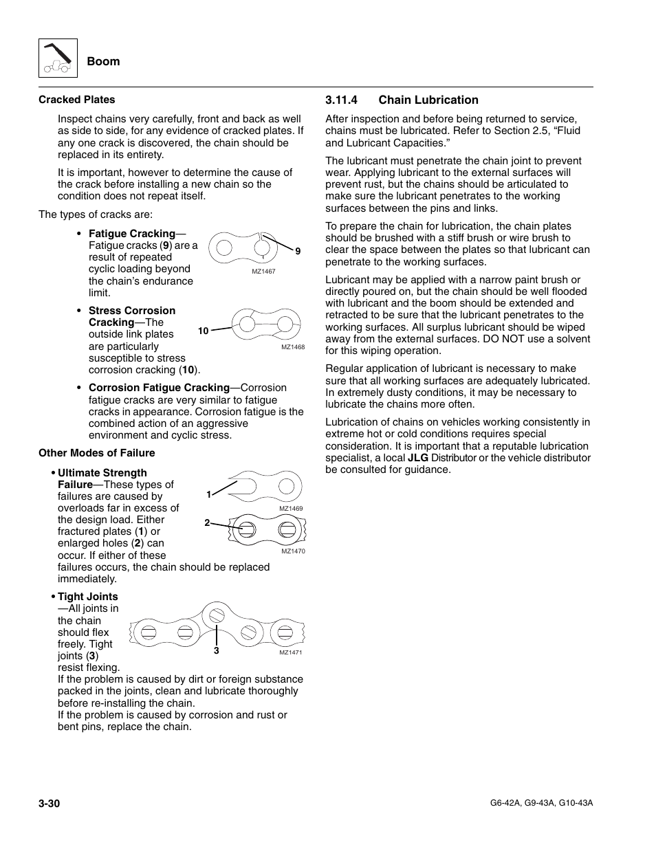 4 chain lubrication, Chain lubrication | JLG G6-42A Service Manual User Manual | Page 68 / 206