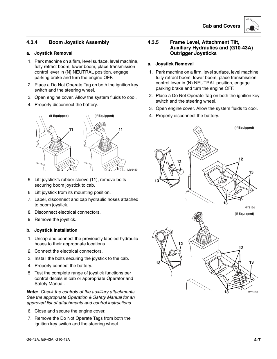 4 boom joystick assembly, Boom joystick assembly | JLG G6-42A Service Manual User Manual | Page 83 / 206