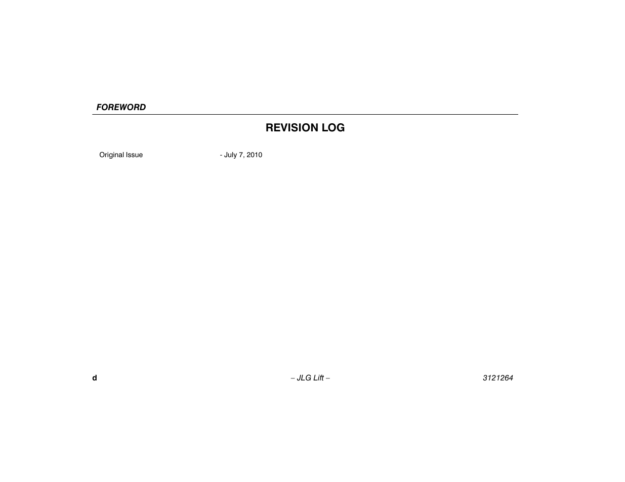Revision log | JLG 1100SB Operator Manual User Manual | Page 6 / 102