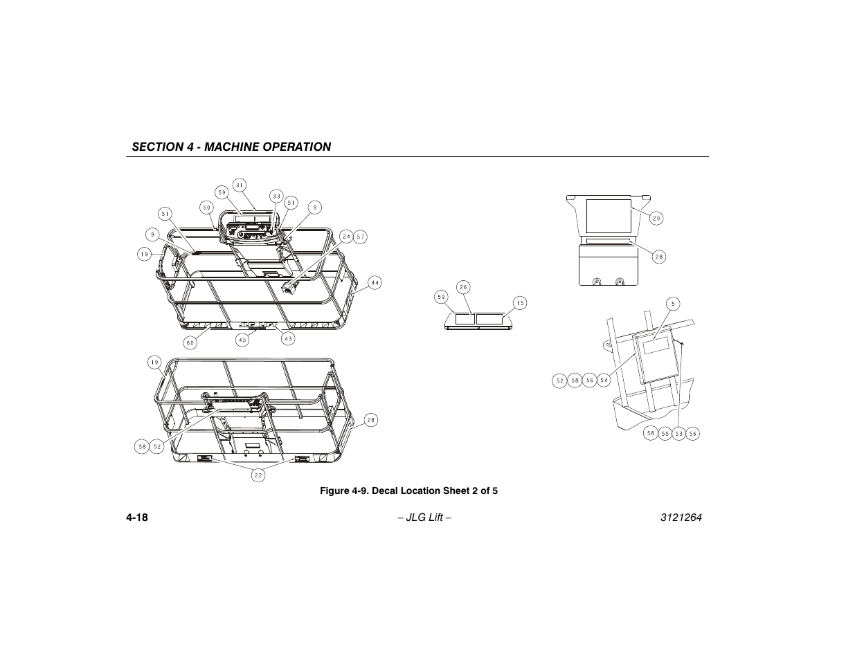Decal location sheet 2 of 5 -18 | JLG 1100SB Operator Manual User Manual | Page 68 / 102