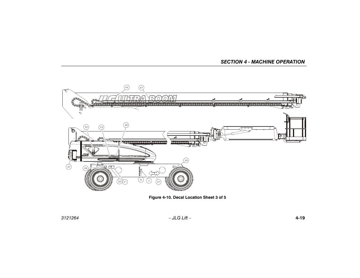 10. decal location sheet 3 of 5 -19 | JLG 1100SB Operator Manual User Manual | Page 69 / 102