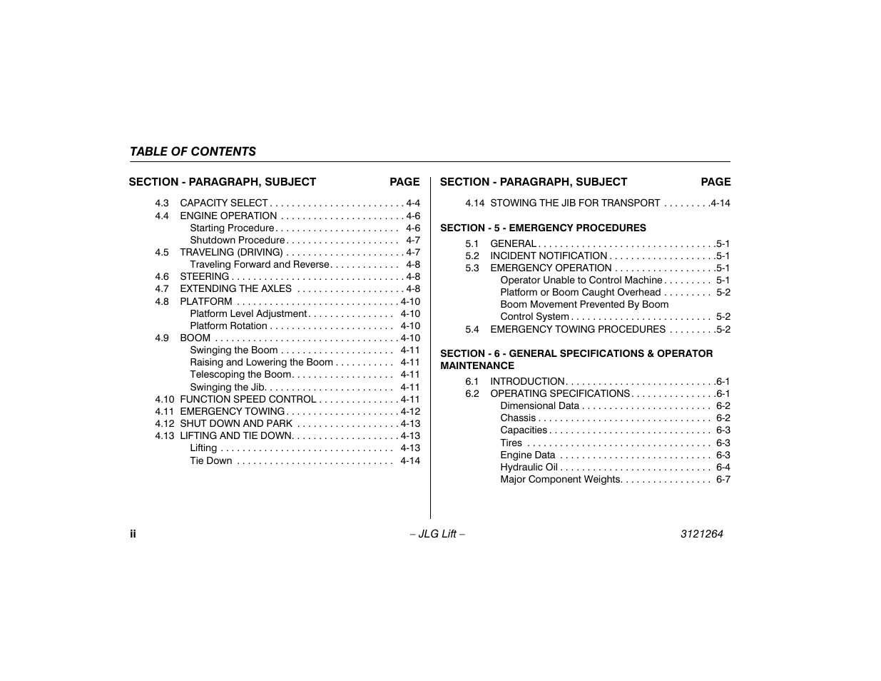 JLG 1100SB Operator Manual User Manual | Page 8 / 102