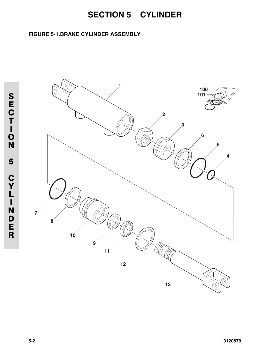 Figure 5-1. brake cylinder assembly, Brake cylinder assembly -2 | JLG 2658E3 Parts Manual User Manual | Page 128 / 192