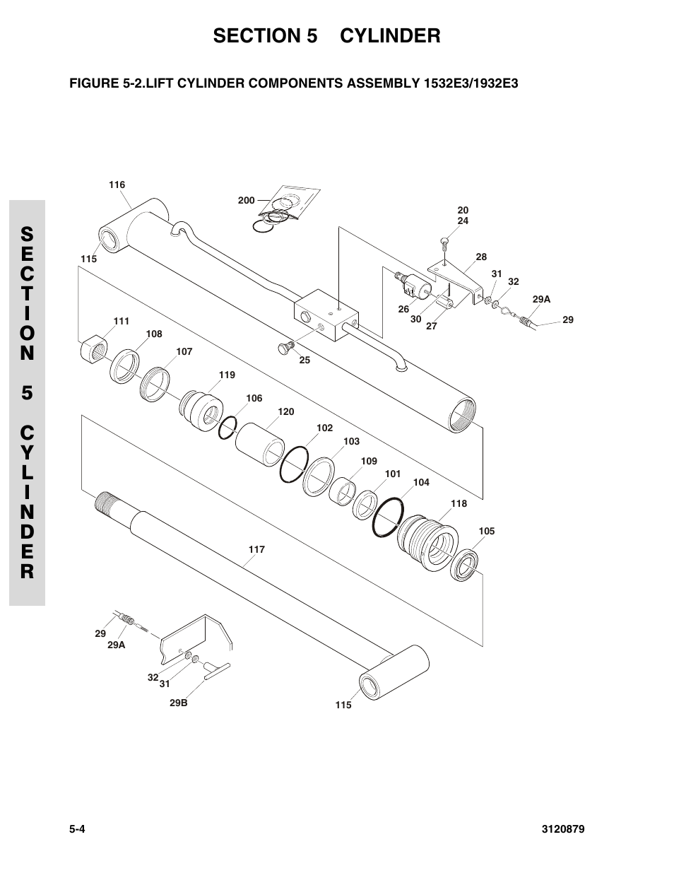 Lift cylinder components assembly 1532e3/1932e3 -4 | JLG 2658E3 Parts Manual User Manual | Page 130 / 192