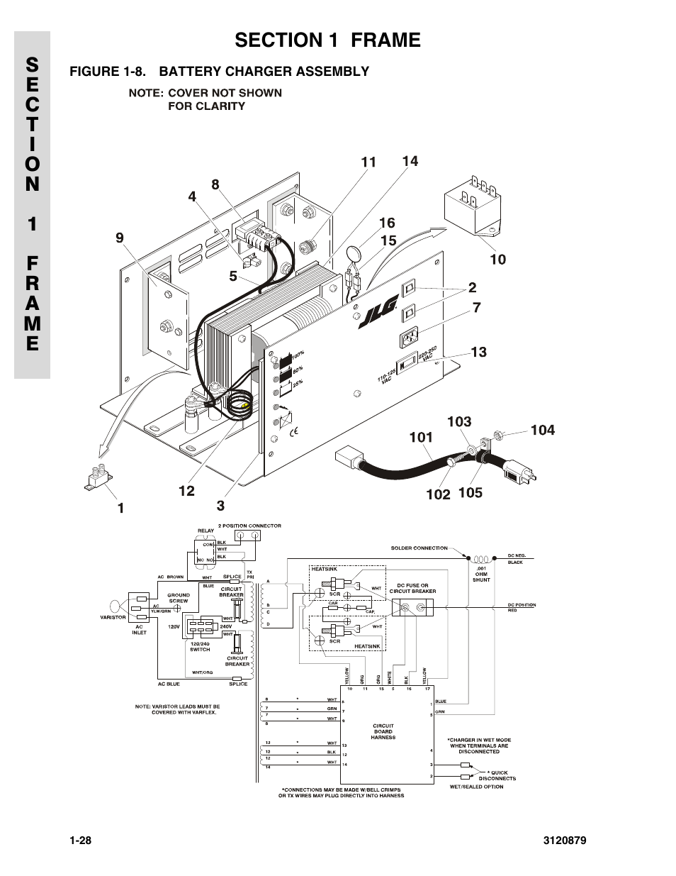 Figure 1-8. battery charger assembly, Battery charger assembly -28 | JLG 2658E3 Parts Manual User Manual | Page 34 / 192
