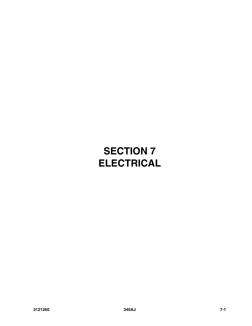 Section 7 electrical, Section 7 - electrical -1 | JLG 340AJ Parts Manual User Manual | Page 141 / 190