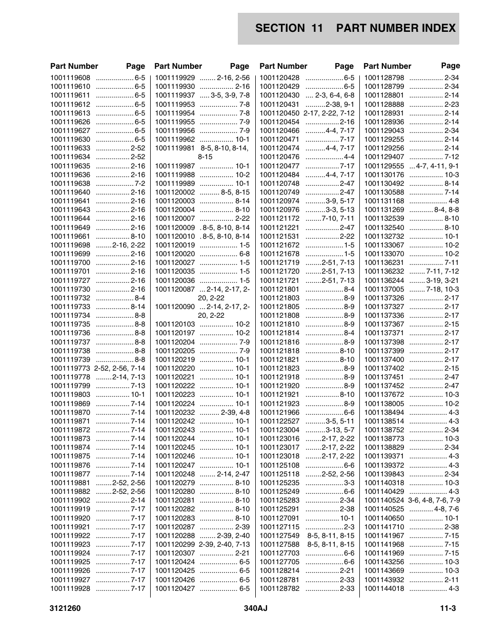 JLG 340AJ Parts Manual User Manual | Page 183 / 190