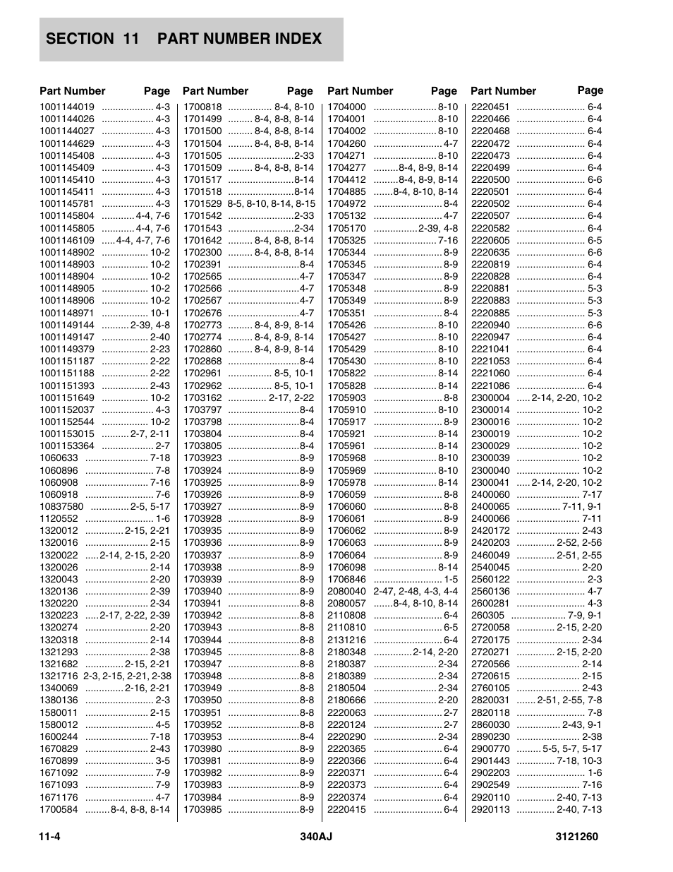 JLG 340AJ Parts Manual User Manual | Page 184 / 190