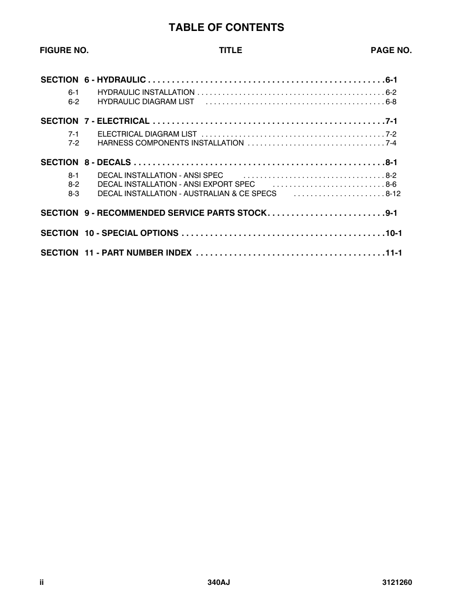 JLG 340AJ Parts Manual User Manual | Page 6 / 190