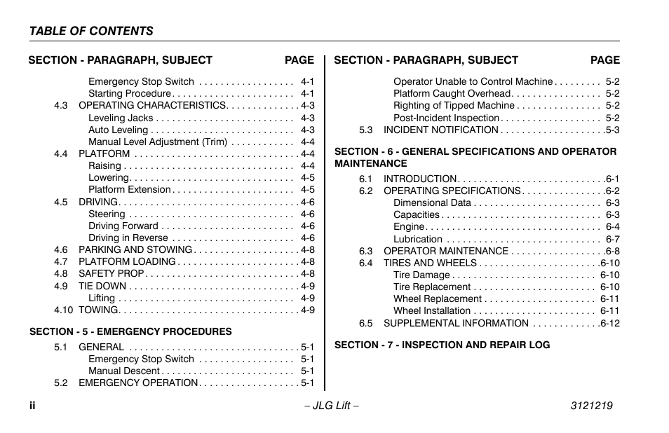JLG 260MRT Operator Manual User Manual | Page 8 / 84