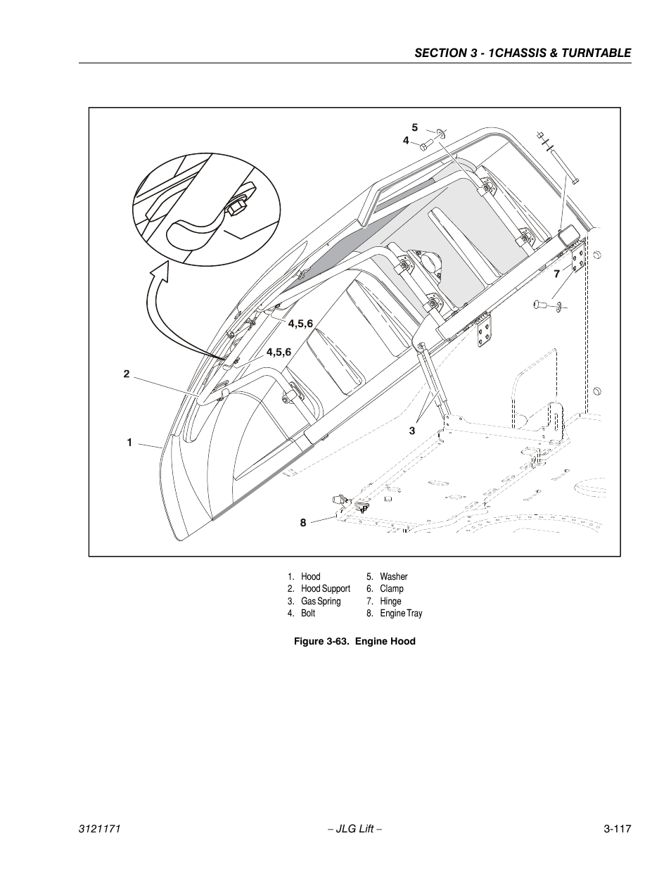 Engine hood -117 | JLG 1250AJP Service Manual User Manual | Page 165 / 606