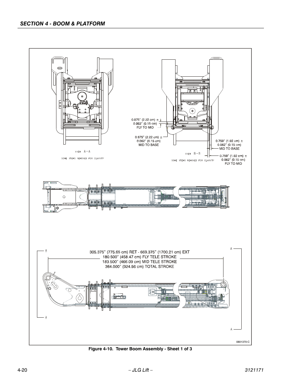 Tower boom assembly - sheet 1 of 3 -20 | JLG 1250AJP Service Manual User Manual | Page 260 / 606