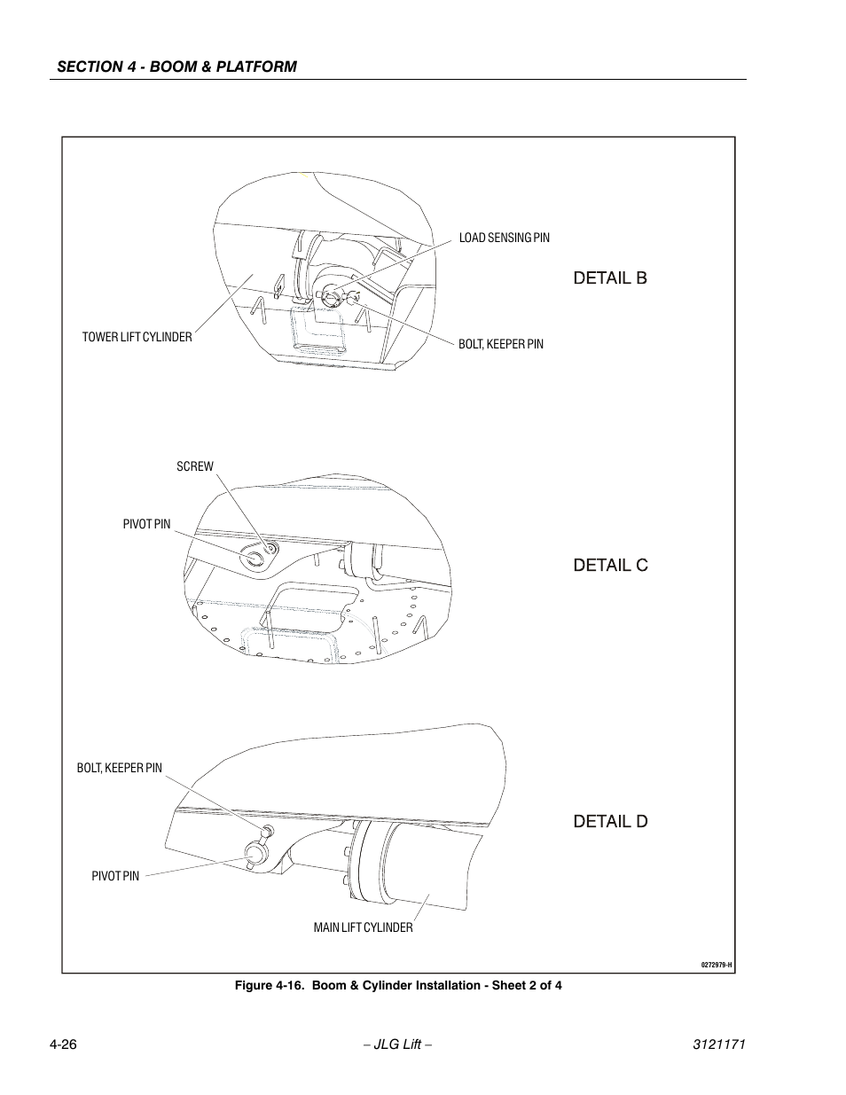 Boom & cylinder installation - sheet 2 of 4 -26 | JLG 1250AJP Service Manual User Manual | Page 266 / 606