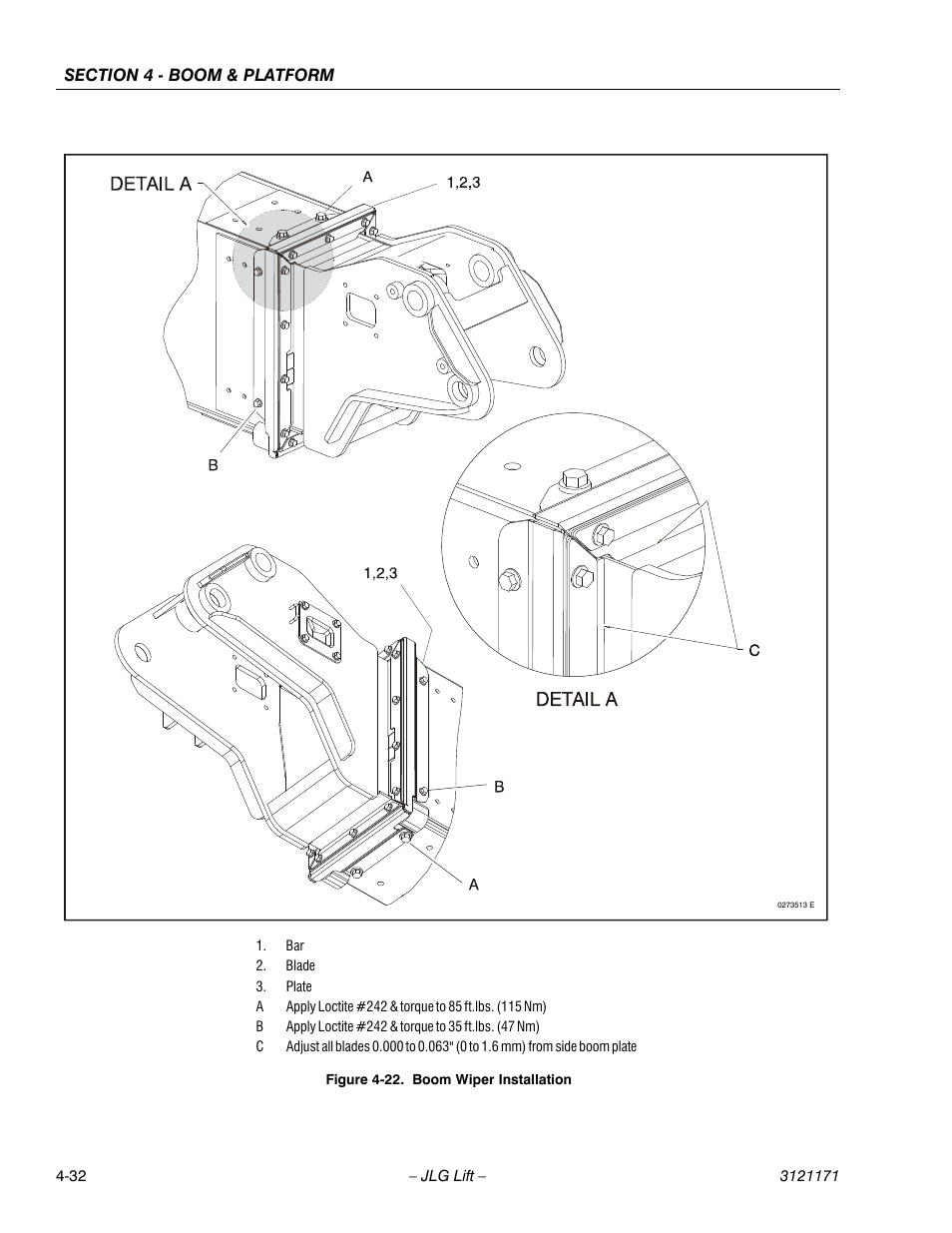 Boom wiper installation -32 | JLG 1250AJP Service Manual User Manual | Page 272 / 606