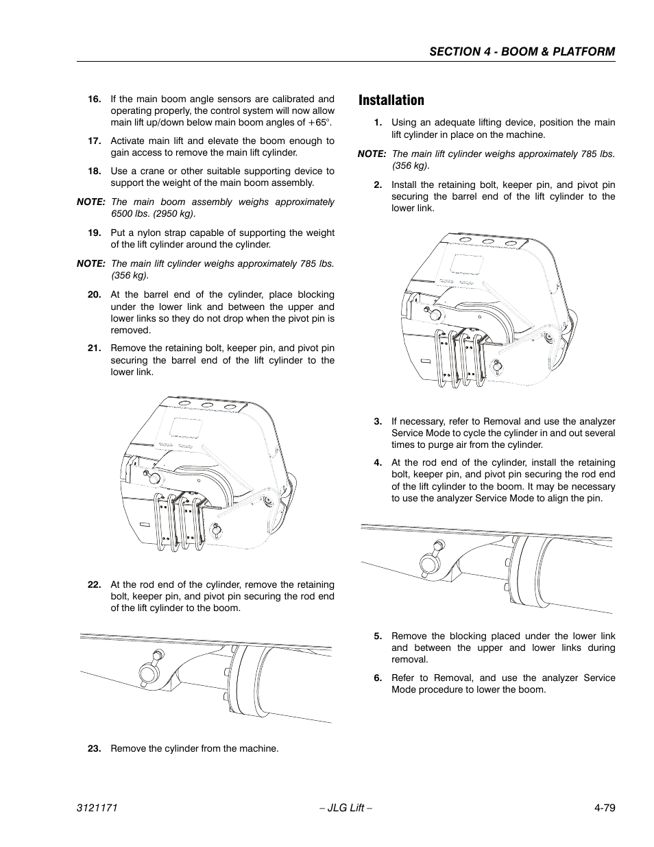 Installation, Installation -79 | JLG 1250AJP Service Manual User Manual | Page 319 / 606