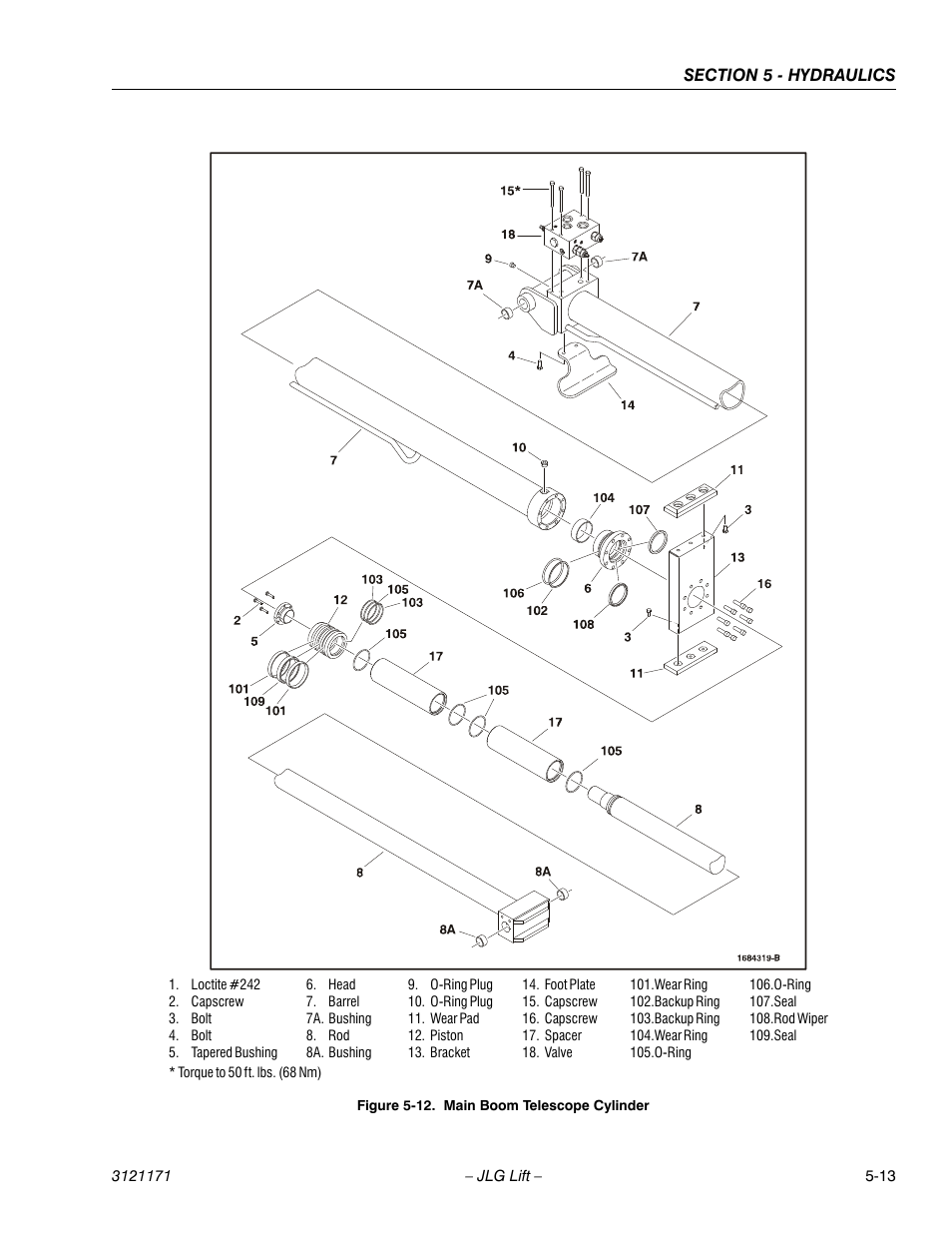 Main boom telescope cylinder -13 | JLG 1250AJP Service Manual User Manual | Page 367 / 606