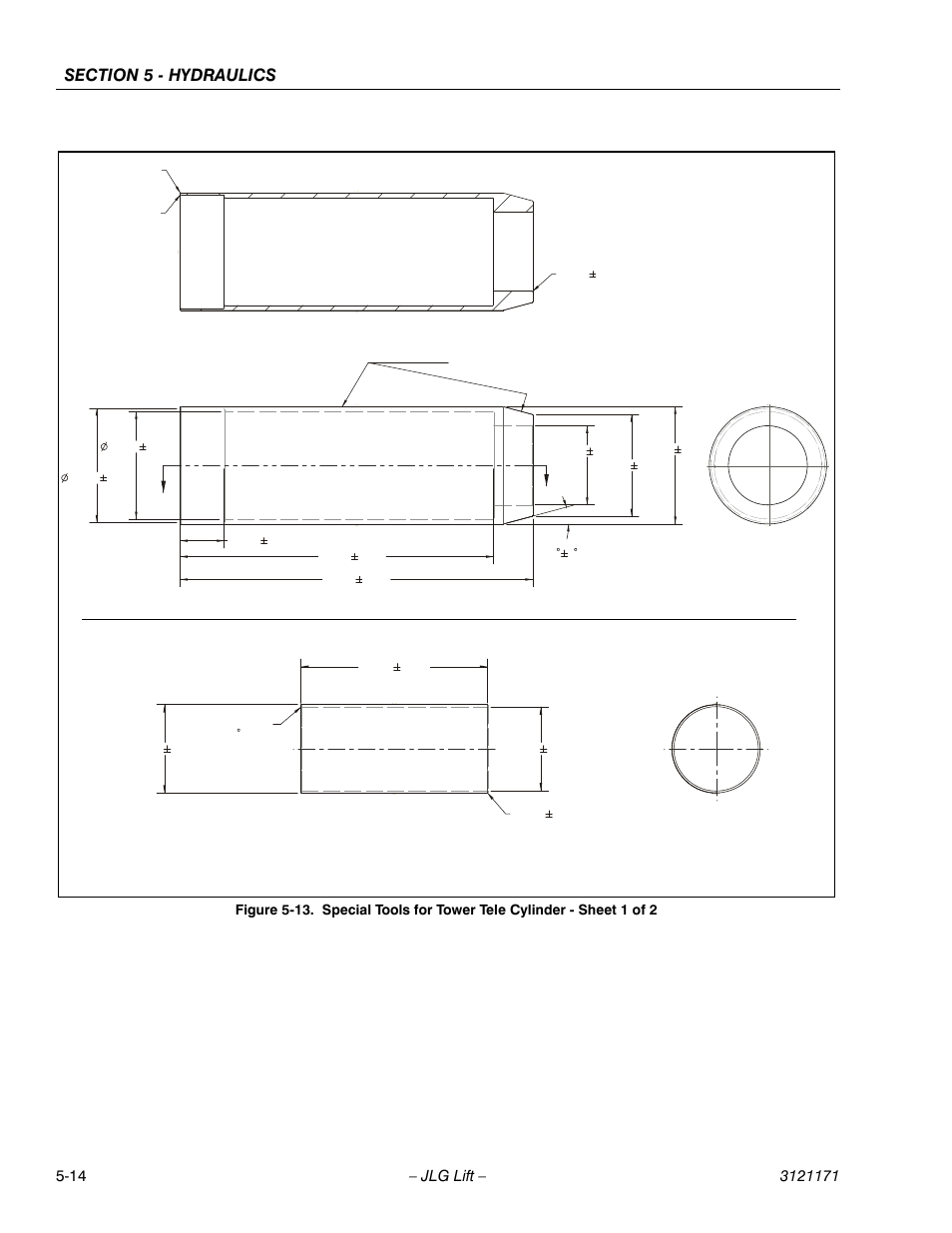 Head installation sleeve, Piston install sleeve | JLG 1250AJP Service Manual User Manual | Page 368 / 606