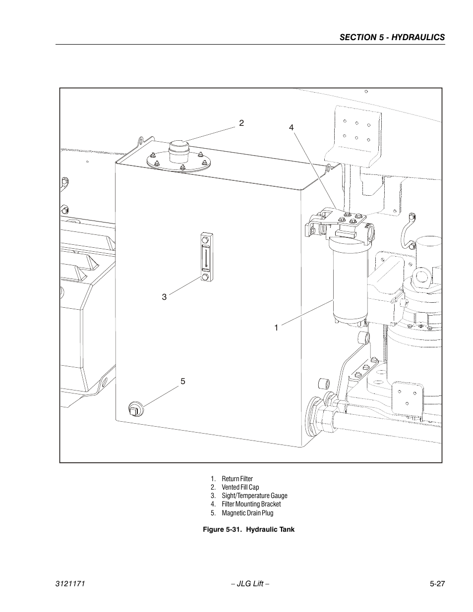 Hydraulic tank -27 | JLG 1250AJP Service Manual User Manual | Page 381 / 606