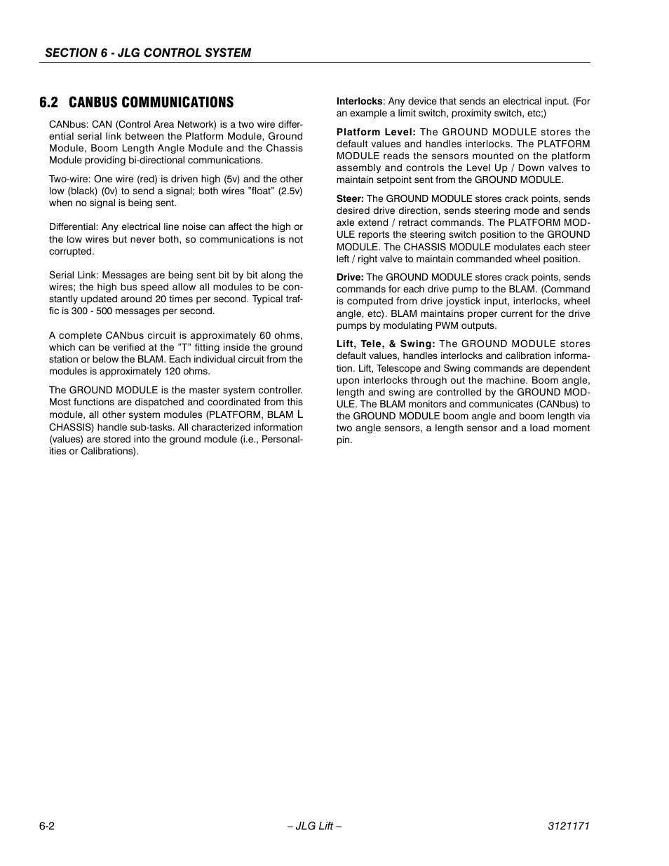 2 canbus communications, Canbus communications -2 | JLG 1250AJP Service Manual User Manual | Page 434 / 606